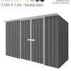 EasyShed 3.75m x 1.5m Double Door – Skillion