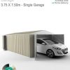 EasySheds 3.75 x 7.5m Single Garage with access door